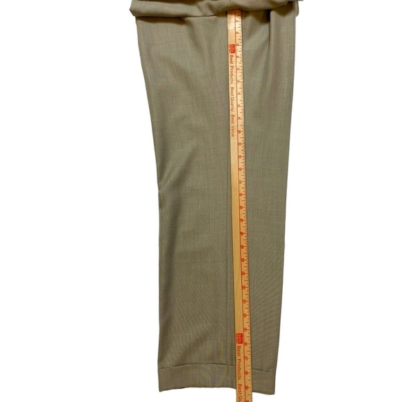 Lauren Ralph Lauren Slacks Men's 36x32 (29L) Beige Poly Rayon Pleat Front Cuffed - Picture 12 of 14